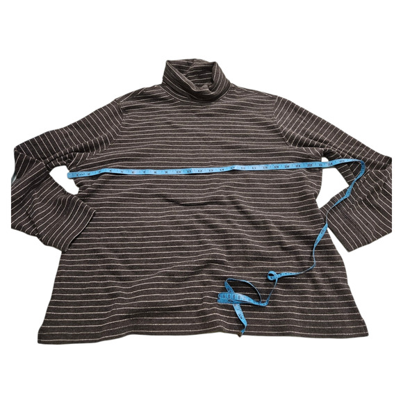 Laura Scott Size 16 Gray Striped Turtleneck Long Sleeve Sweater - Picture 6 of 6